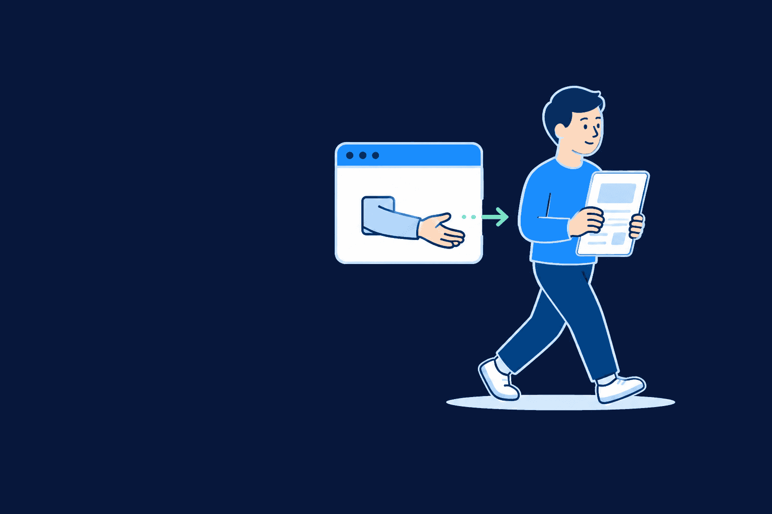 A person walking off with a finished file