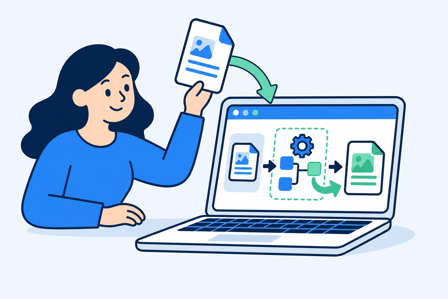 A browser transforming a file within one local workspace